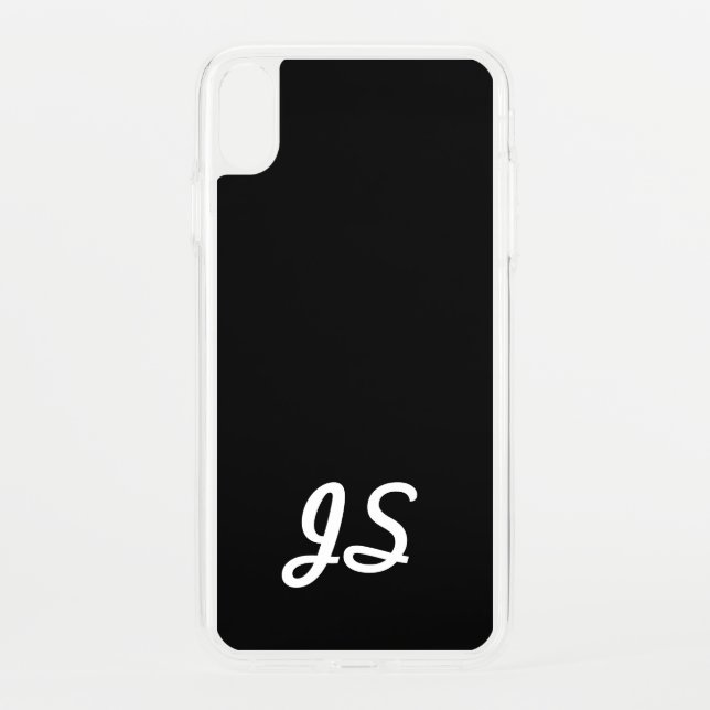 Your Text, Simple, Retro-Styled Script | Black Uncommon iPhone Case (Back)