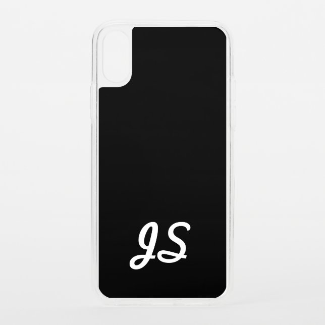 Your Text, Simple, Retro-Styled Script | Black Uncommon iPhone Case (Back)