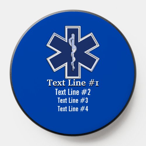 Your Text Star of Life Paramedic Emergency Medical PopSocket