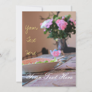 Your Text Table Flowers Bouquet Dinner Invitation