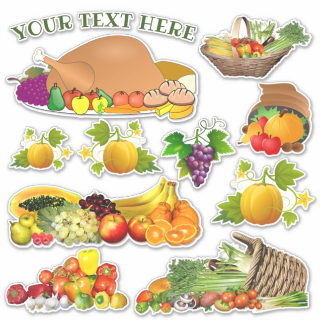 Your Text Thanksgiving Contour Sticker (Front)