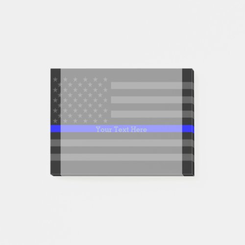 Your Text Thin Blue Line US Flag Post_it Notes