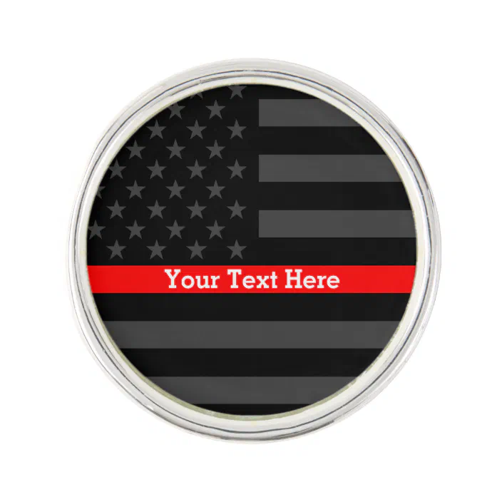 Tie Tack FIREFIGHTER SUPPORT Hat Pin Thin RED Line Flag Lapel Pin 