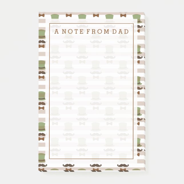 Your Text | Top Hat Mustache Post-it Notes (Front)