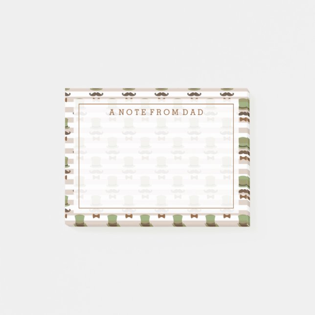 Your Text | Top Hat Mustache Post-it Notes (Front)