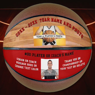 Your Text, Two Photos and Colors Basketball Ball