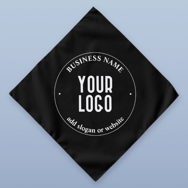 Your Text & Uploaded Logo | Editable Black & White Bandana (Creator Uploaded)