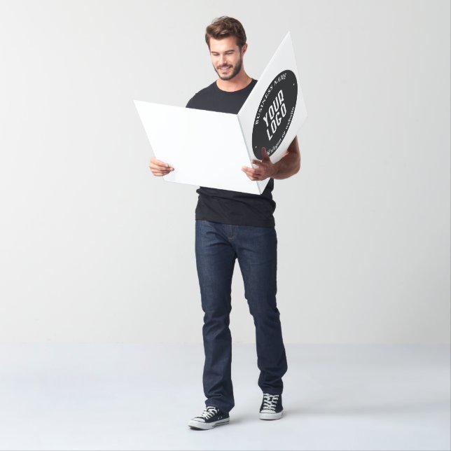 Your Text & Uploaded Logo | Editable Black & White Card (In Situ)