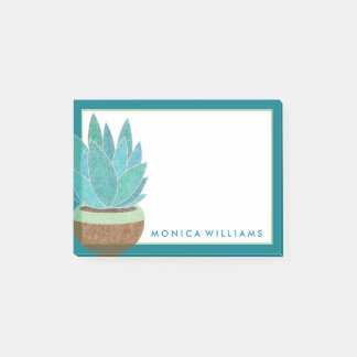 Your Text | Watercolor Succulent Cactus Post-it Notes
