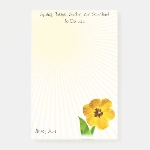 Your Text Yellow Spring Tulips Photo To_Do List Post_it Notes