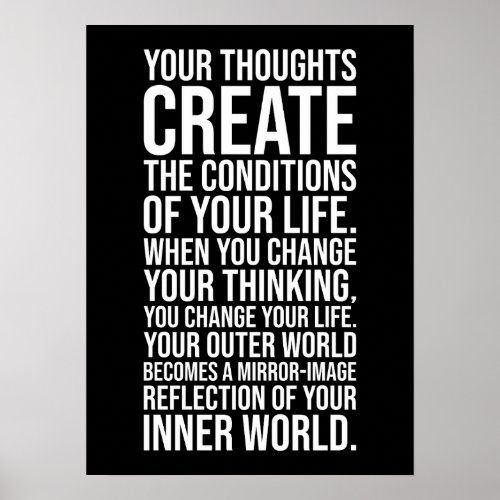 Your Thoughts Create Your Life _ Hustle Success Poster