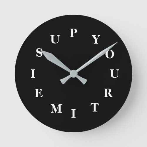 Your Time Is Up Black Medium Clock by Janz