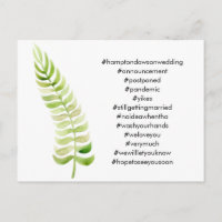 Your Top 12 Hashtags Green Fern Postponed Wedding