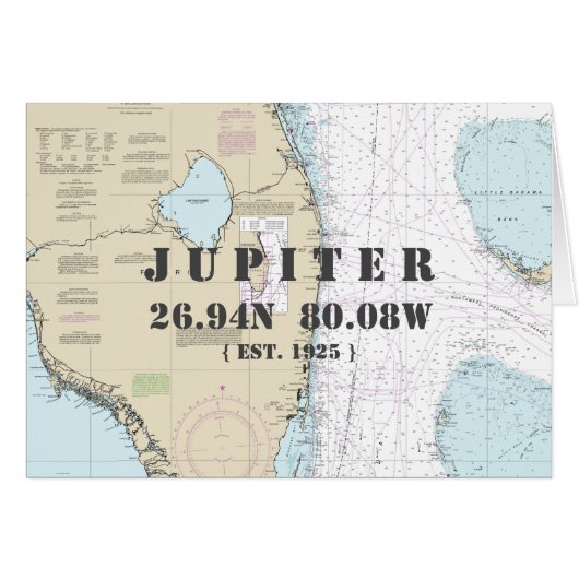YOUR TOWN Florida Nautical Chart Boater's Cards (Front Horizontal)