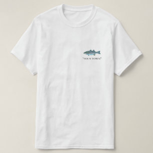 Your Town or Name Striped Bass FISHING T-Shirt