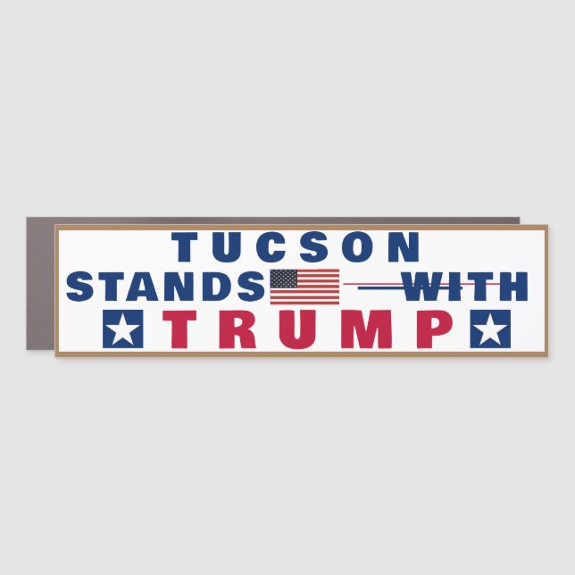 (YOUR TOWN) Stands With TRUMP  Car Magnet (Front)
