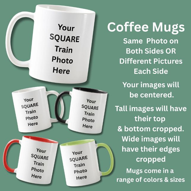 Your Train Photo Mug 1 or 2 photos (Creator Uploaded)