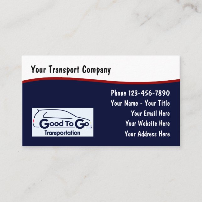 Your Transport Vehicle Business Card (Front)