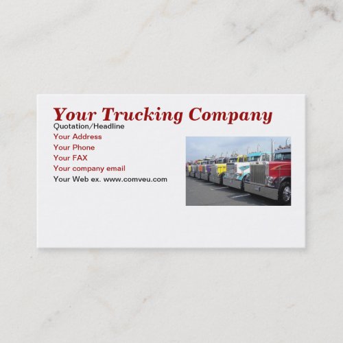 Your Trucking Company Business Card