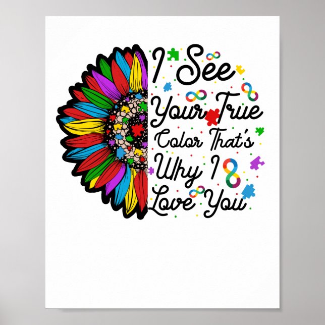 Your True Color Infinity Rainbow Neurodiversity Poster (Front)