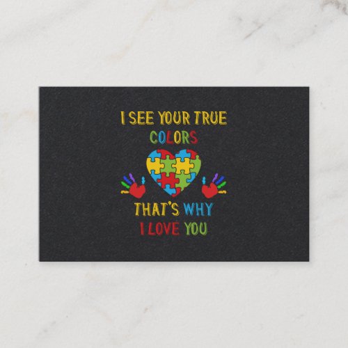 Your True Colors Autism Business Card