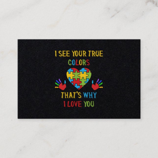 Your True Colors Autism Business Card (Front)