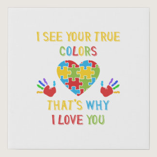 Your True Colors Autism Faux Canvas Print