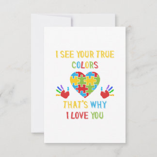 Your True Colors Autism Thank You Card