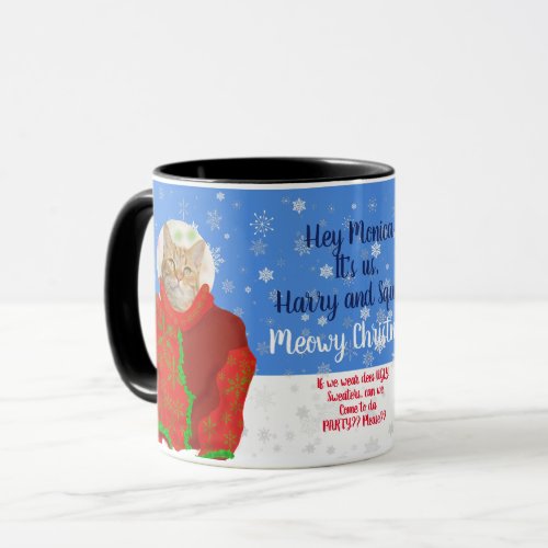 Your Two Cats In Ugly Christmas Sweaters Mug