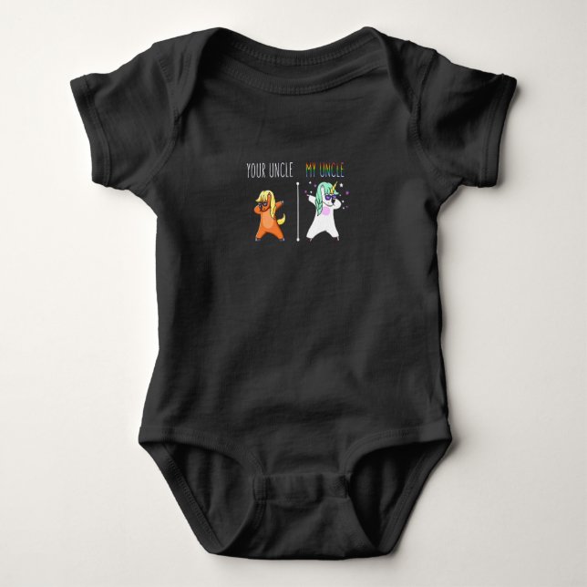 Your Uncle , My Uncle Unicorn Gift Funny Baby Bodysuit (Front)