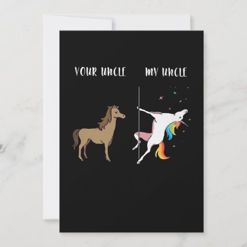Your Uncle  My Uncle Unicorn Gift Funny Invitation