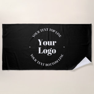 Your Uploaded Business Logo or other Design Beach Towel
