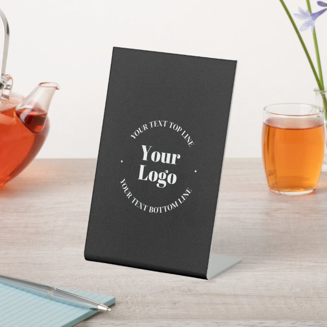 Your Uploaded Business Logo or other Design Pedestal Sign (In SItu)
