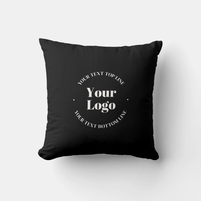 Your Uploaded Business Logo or other Design Throw Pillow (Front)