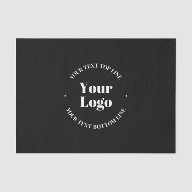 Your Uploaded Business Logo or other Design Tissue Paper (Front)