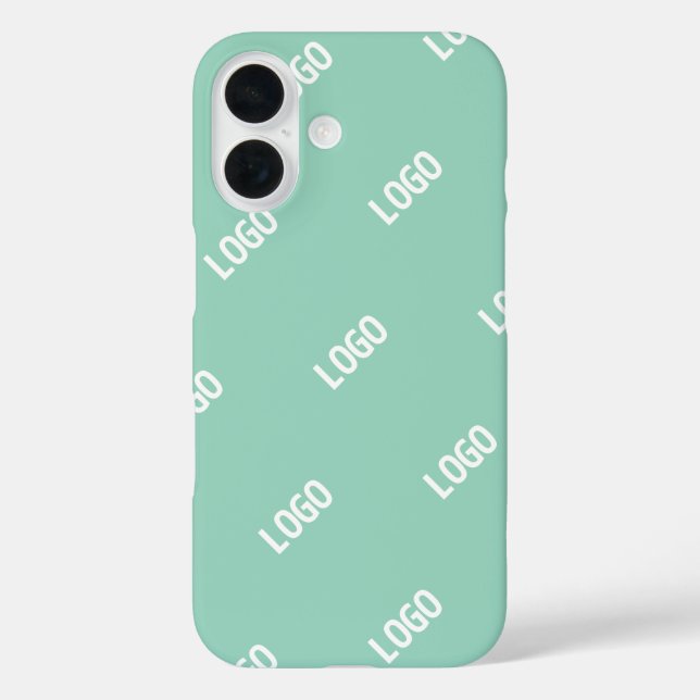 Your Uploaded Image or Logo Tiled | Light Teal  Case-Mate iPhone Case (Back)
