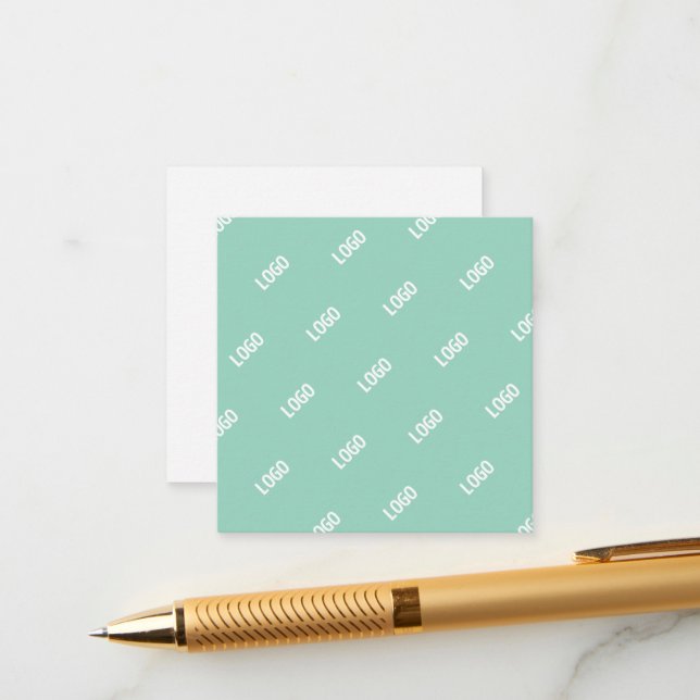 Your Uploaded Image or Logo Tiled | Light Teal  Enclosure Card (Front/Back In Situ)