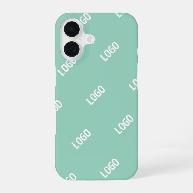 Your Uploaded Image or Logo Tiled | Light Teal  Iphone Case (Back)