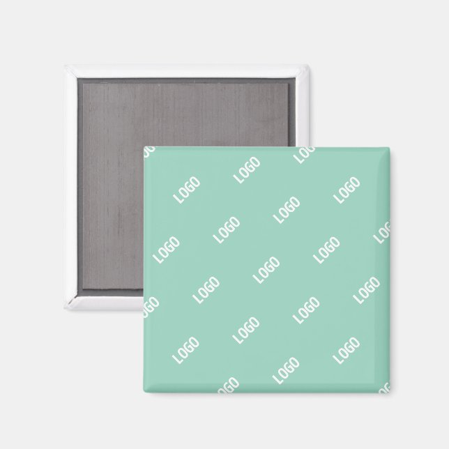 Your Uploaded Image or Logo Tiled | Light Teal  Magnet (Front/Back)