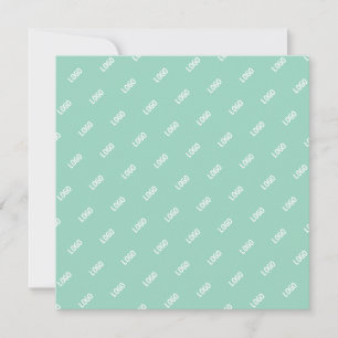 Your Uploaded Image or Logo Tiled Light Teal Note Card