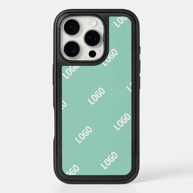 Your Uploaded Image or Logo Tiled | Light Teal  Otterbox iPhone Case (Back)