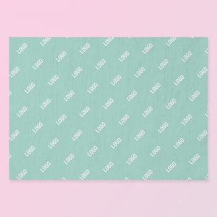 Your Uploaded Image or Logo Tiled   Light Teal  Tissue Paper