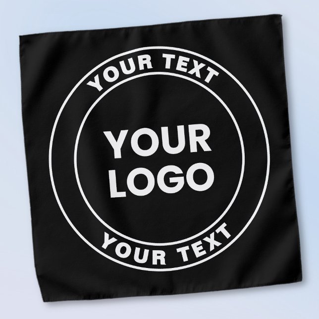 Your Uploaded Logo + Bold Circular Text  Bandana (Creator Uploaded)