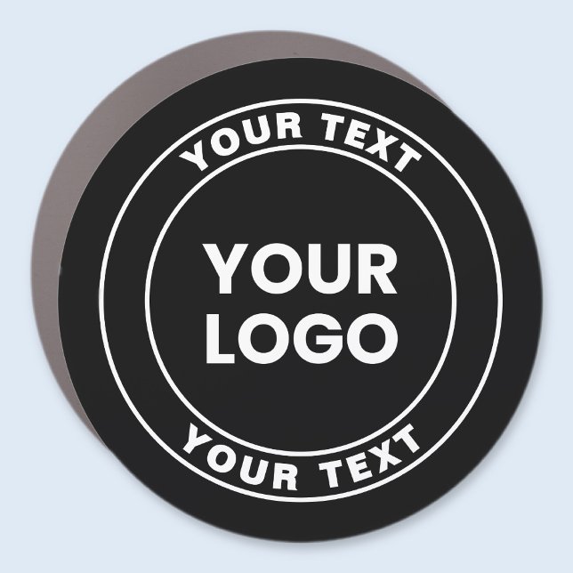 Your Uploaded Logo + Bold Circular Text  Car Magnet (Creator Uploaded)