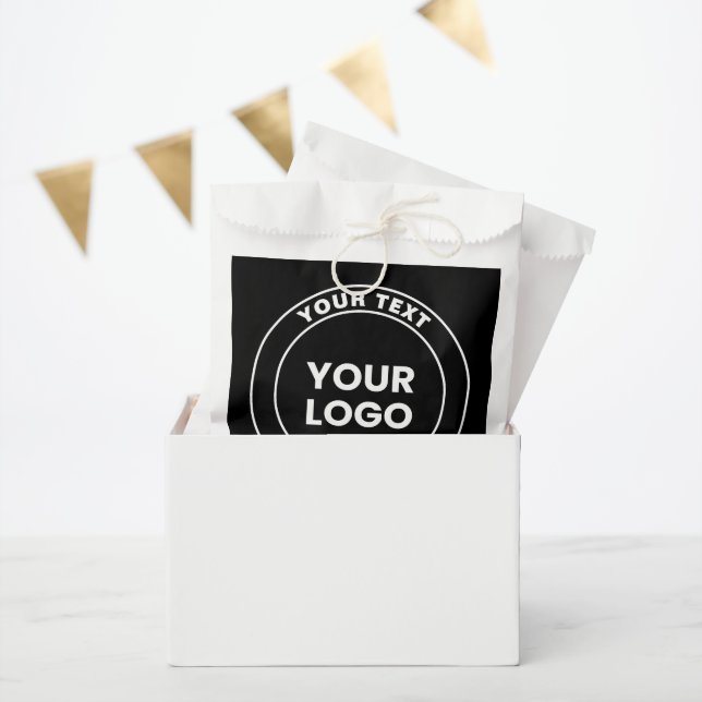 Your Uploaded Logo + Bold Circular Text  Favor Bag (Party)