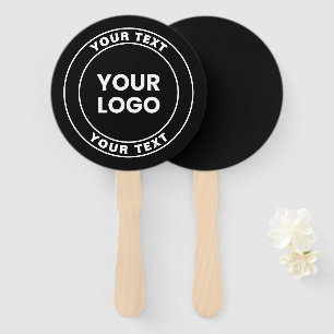 Your Uploaded Logo + Bold Circular Text Hand Fan