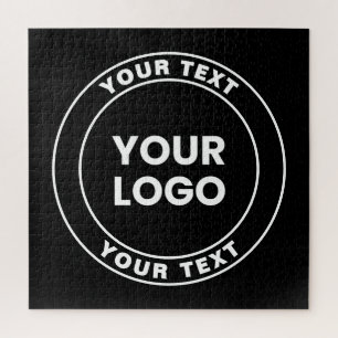 Your Uploaded Logo + Bold Circular Text Jigsaw Puzzle