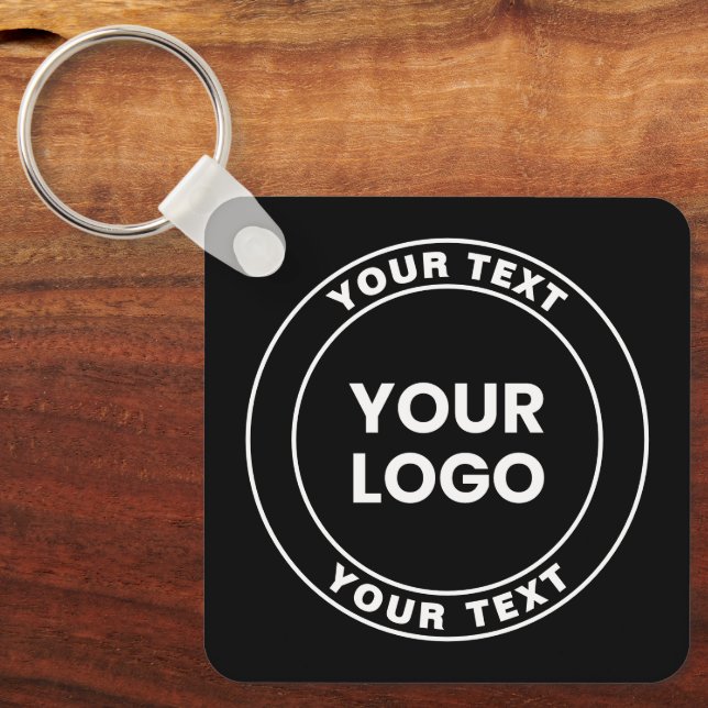 Your Uploaded Logo + Bold Circular Text  Keychain (Front)