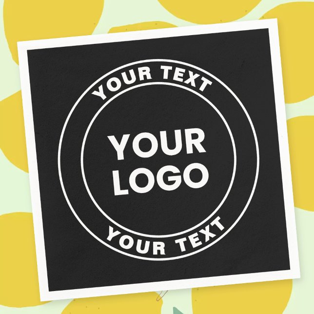 Your Uploaded Logo + Bold Circular Text  Napkins (Creator Uploaded)