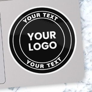 Your Uploaded Logo + Bold Circular Text  Sticker